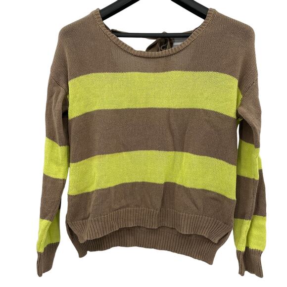 Edge Womens Cotton Pullover Knit Striped Long Sleeve Sweater - Picture 1 of 10